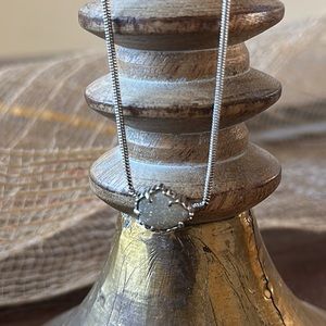 Tess Necklace Rhodium Silver Iridescent Drusy